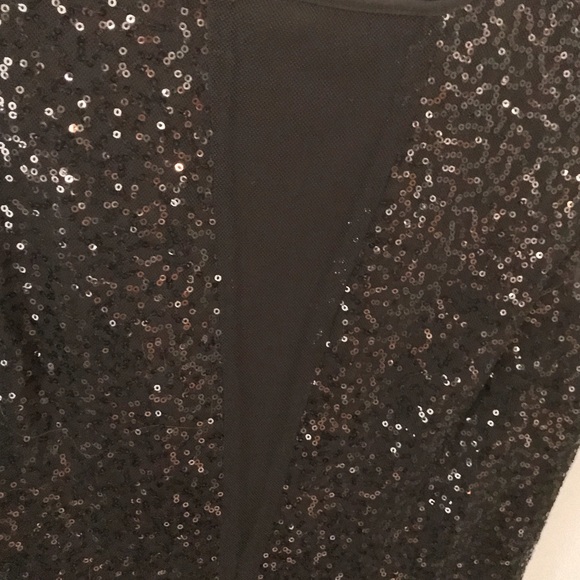 Cynthia Rowley black sequin illusion mini size 12 - Picture 2 of 3